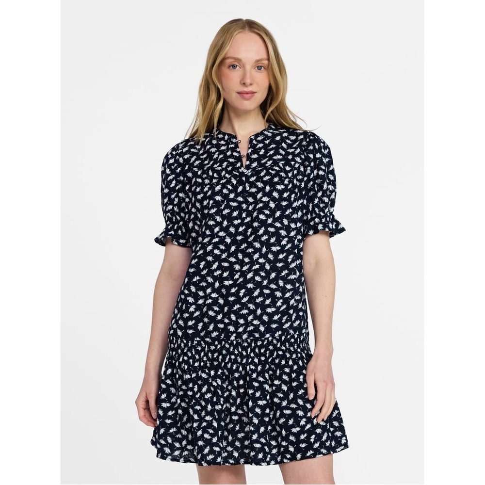 Time and Tru Navy Blue Floral Drop Waist Short Dress Womens Small NWT
Cotton